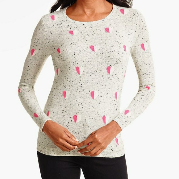 Talbots Sweaters - NWOT Cashmere Crewneck Sweater-Intarsia Hearts